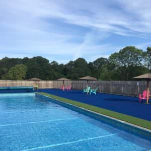 The heated swimming pool at Bank Farm