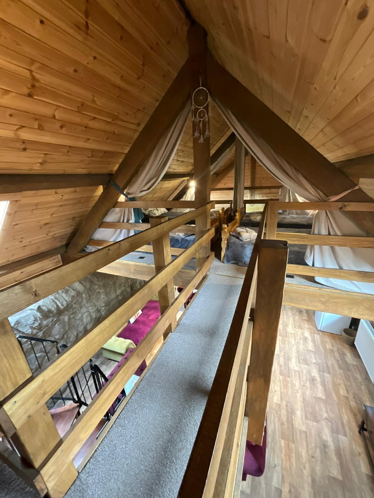 The loft accommodation at Bank Farm lodge