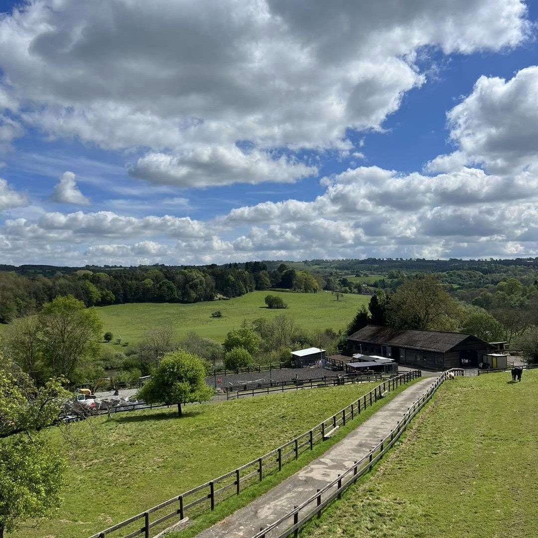 Spa lodge view of stables