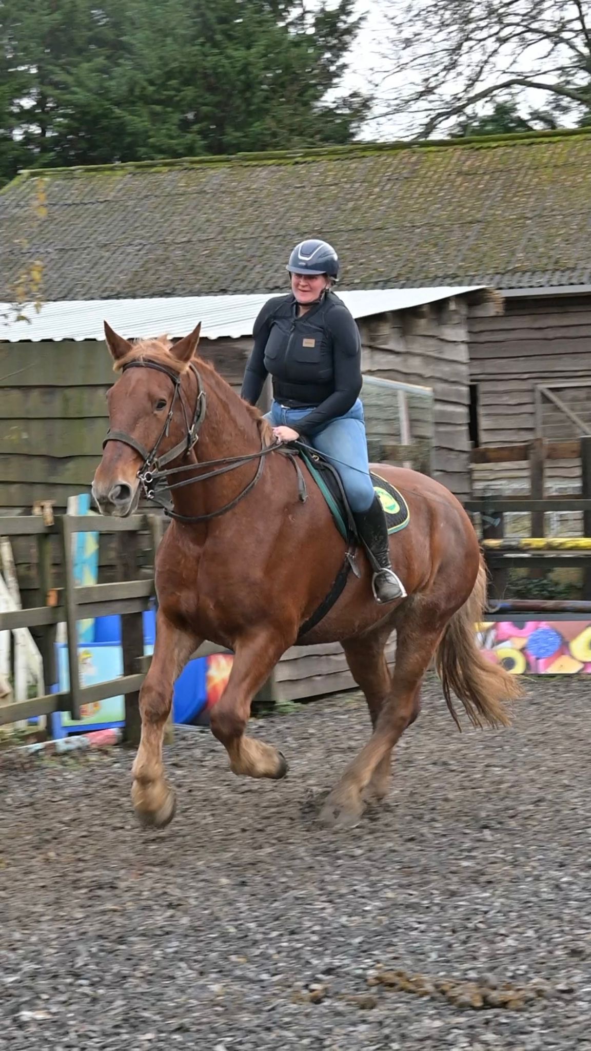Lady cantering on Casper